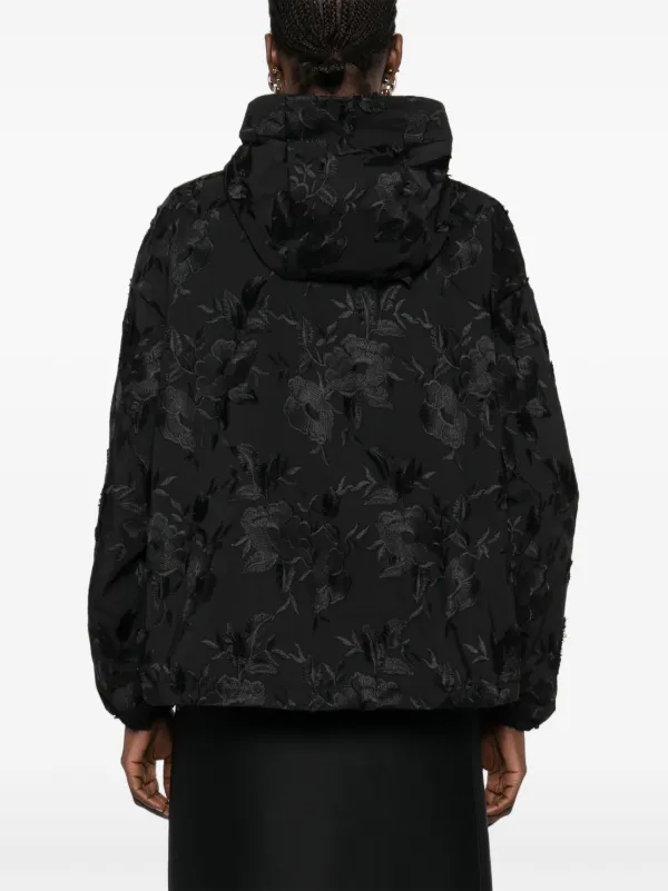 Moncler floral-embroidered Jacket | Black | FARFETCH