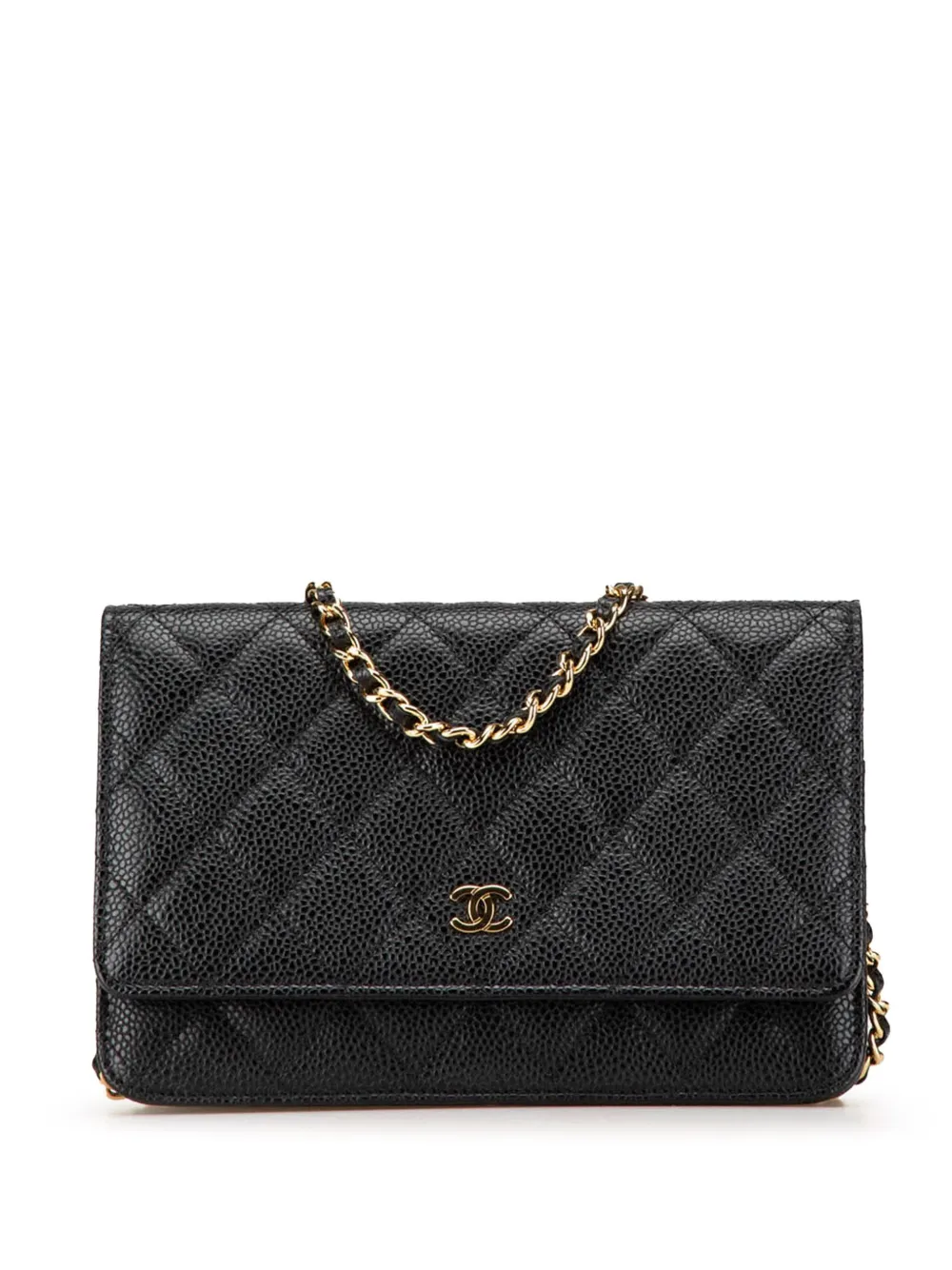 CHANEL Pre-Owned 2013-2014 ココマーク マトラッセ キャビア ウォレットオンチェーン ショルダーバッグ - CHANEL Pre-Owned 2013-2014 ココマーク マトラッセ キャビア ウォレットオンチェーン ショルダーバッグ -