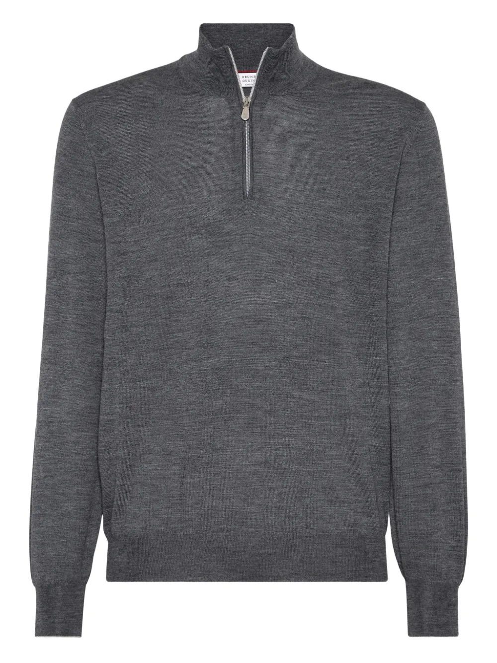 Brunello Cucinelli zip-front knit jumper | Grey | Image 1