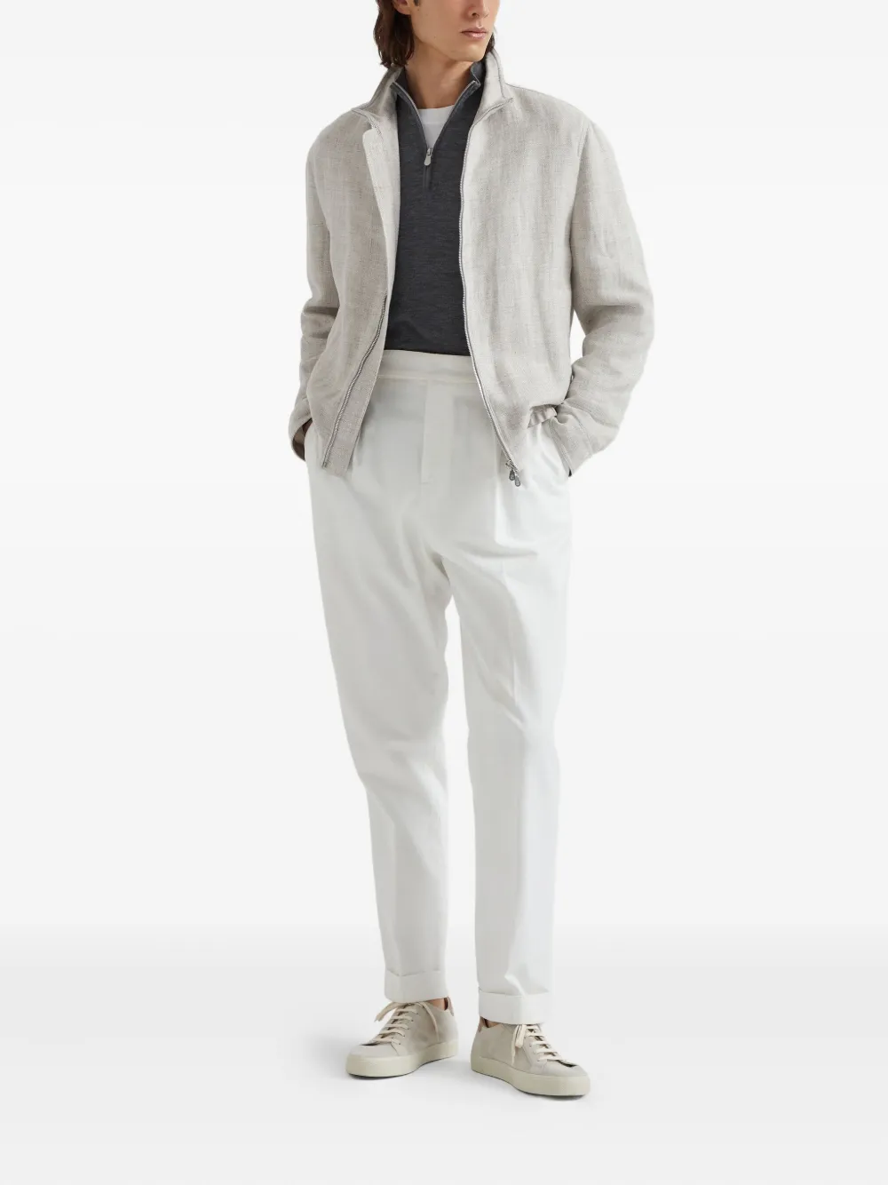 Brunello Cucinelli zip-front knit jumper | Knitted Sweaters | Image 2