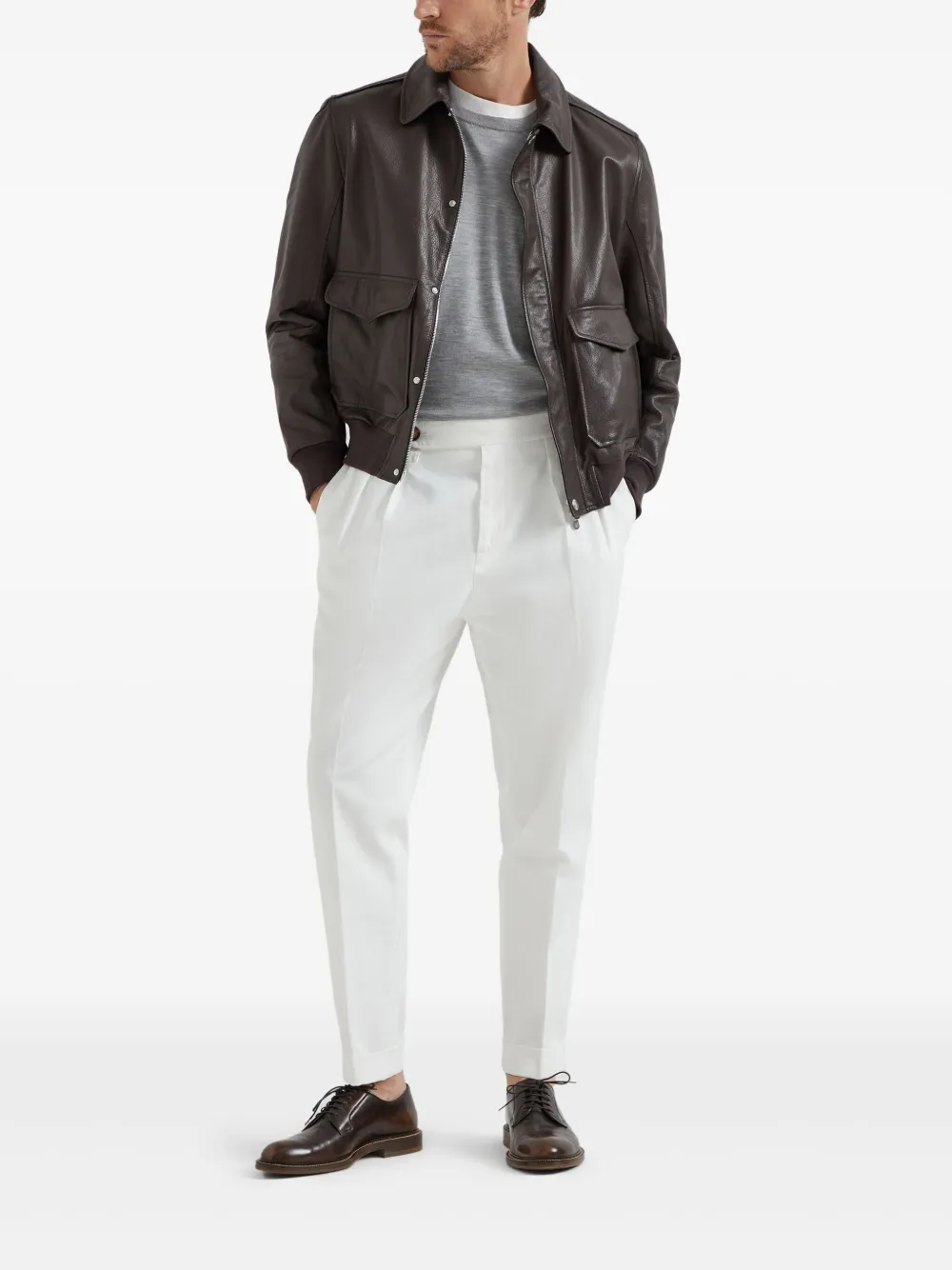 Brunello Cucinelli Trui met patch Grijs