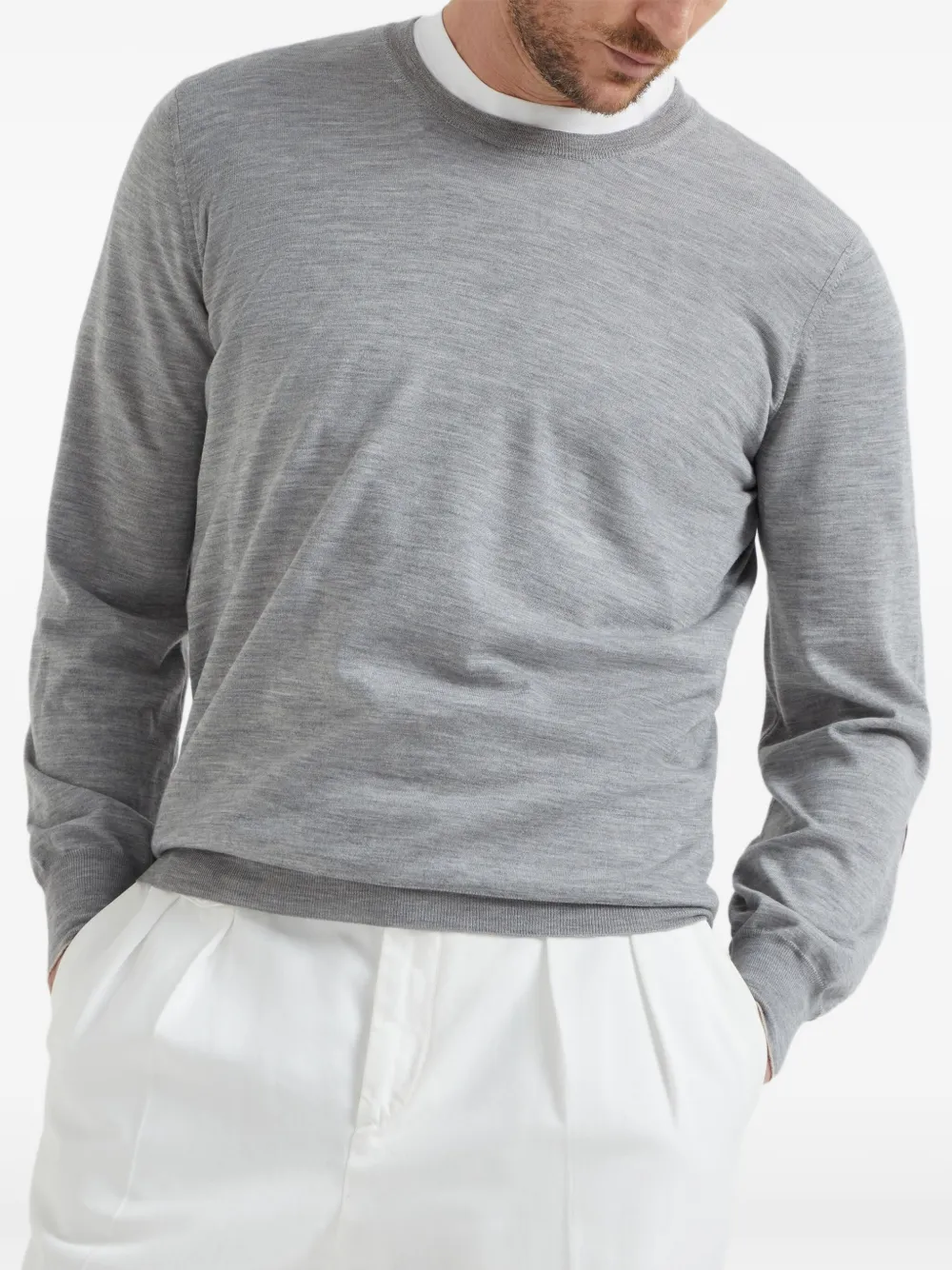 Brunello Cucinelli Trui met patch Grijs