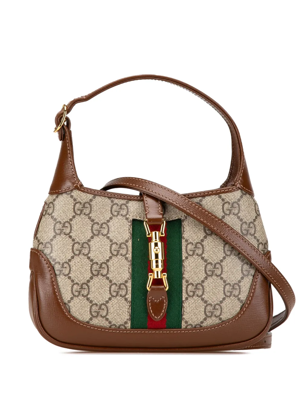 Gucci Pre-Owned 2016-2024 ミニ GGスプリーム ジャッキー1961 ショルダーバッグ - ブラウン Gucci Pre-Owned 2016-2024 ミニ GGスプリーム ジャッキー1961 ショルダーバッグ - ブラウン