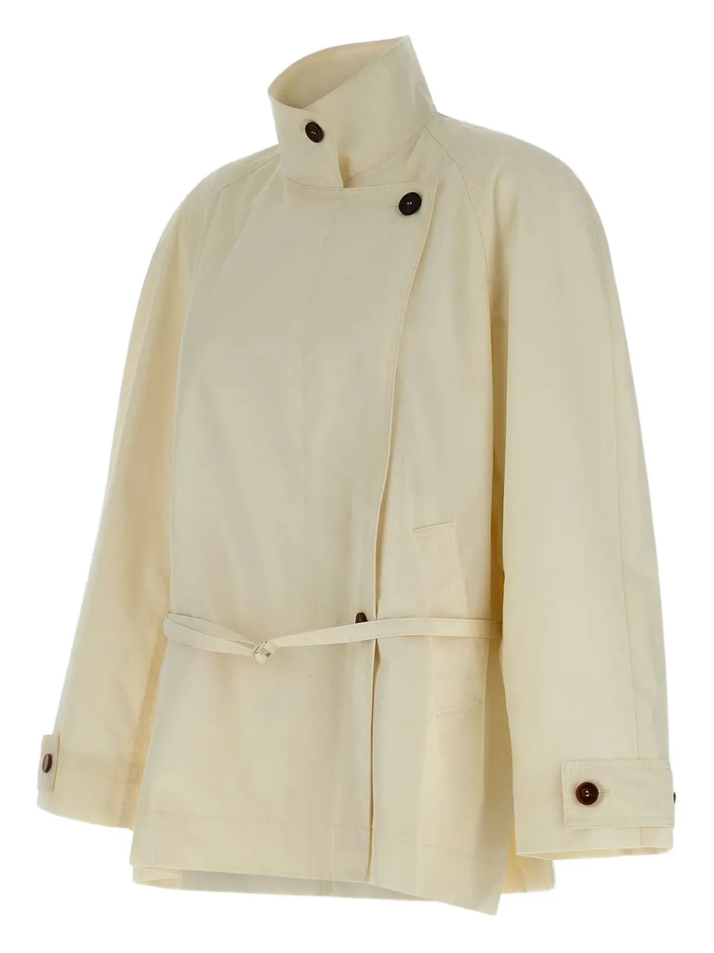 Low Classic Trenchcoat met gewikkeld design Beige