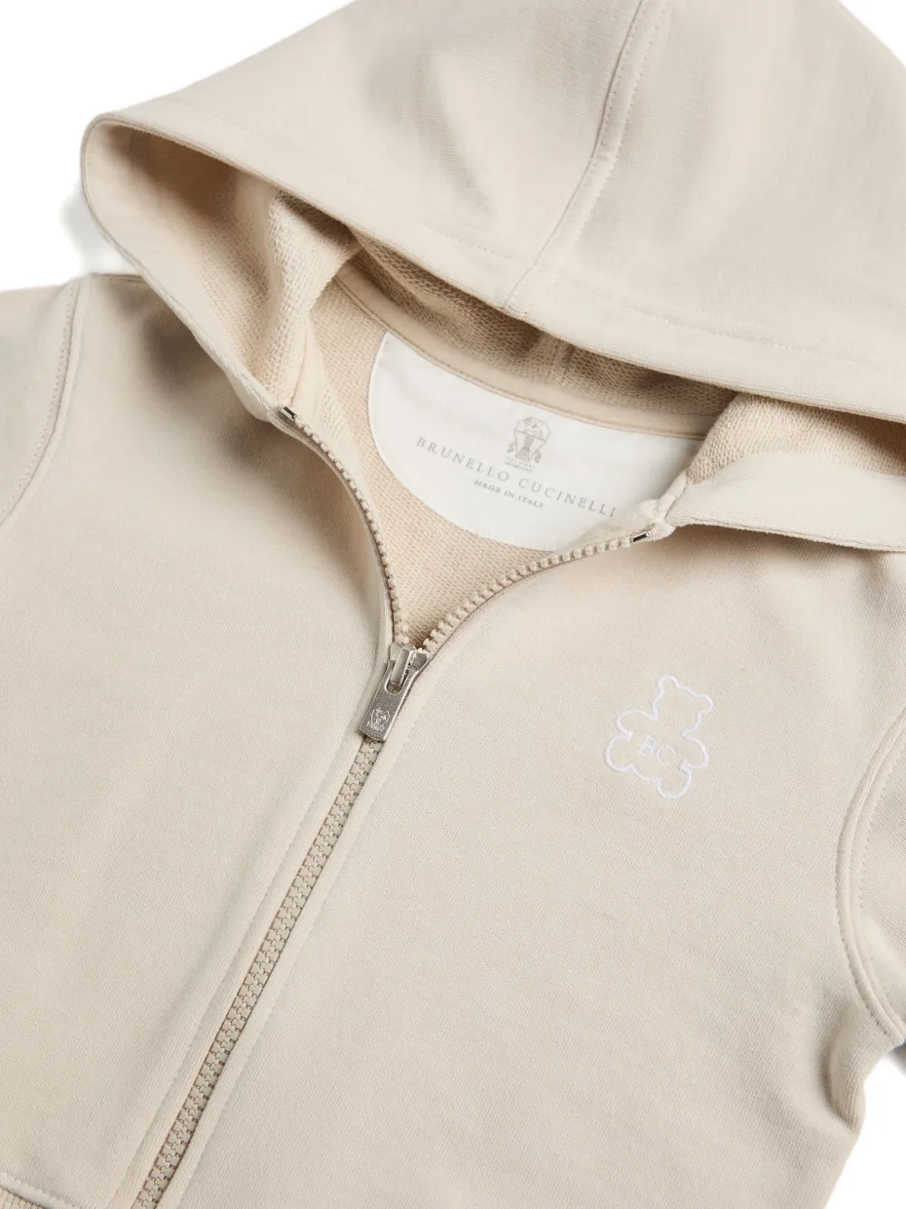 Brunello Cucinelli Kids Bernie zip-up hoodie Beige
