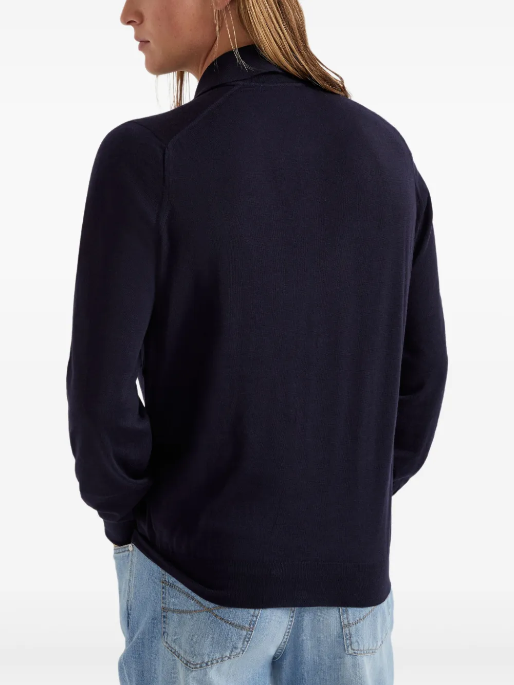 Brunello Cucinelli Poloshirt met lange mouwen Blauw