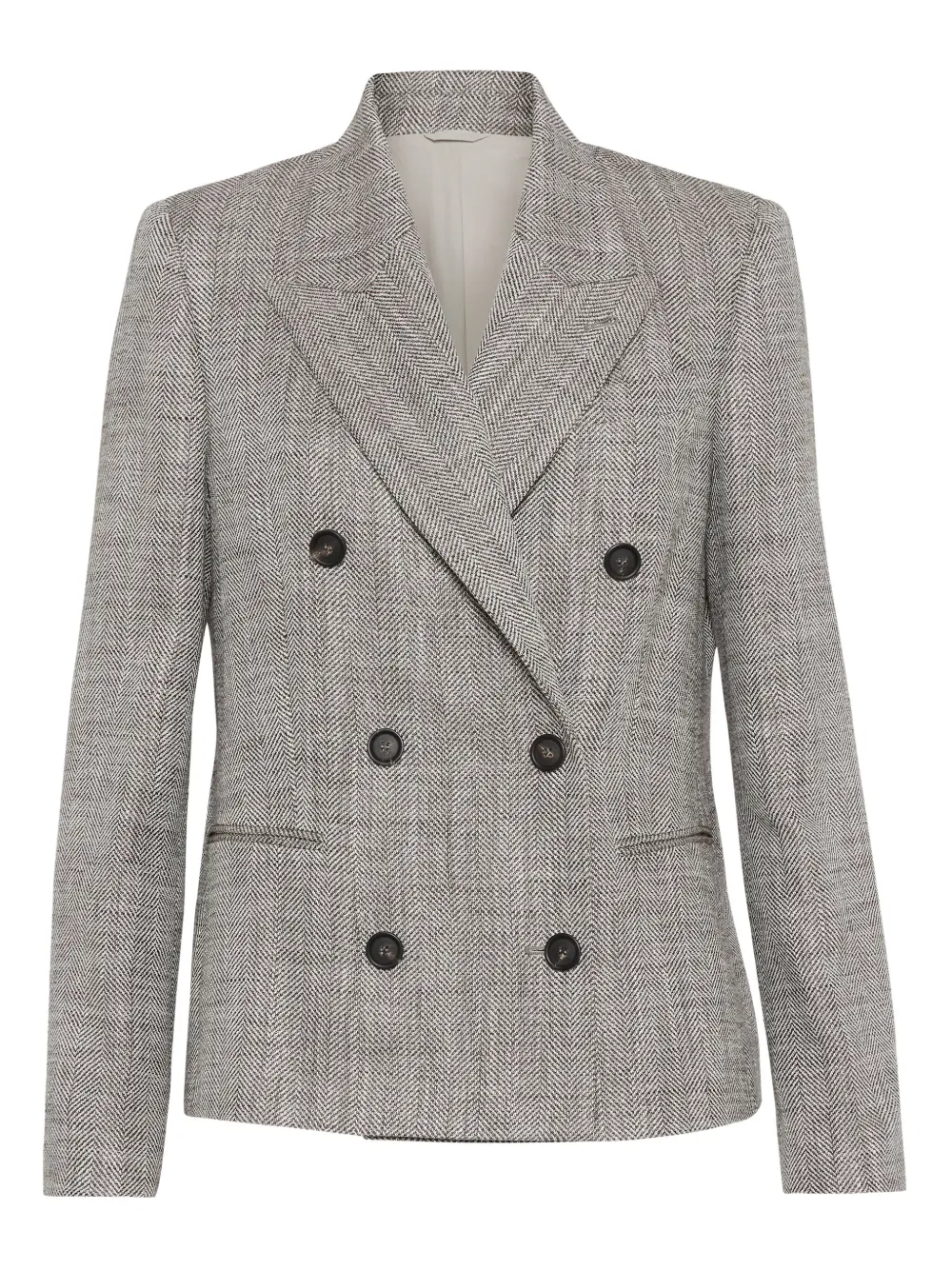 Brunello Cucinelli Blazer met dubbele rij knopen Bruin