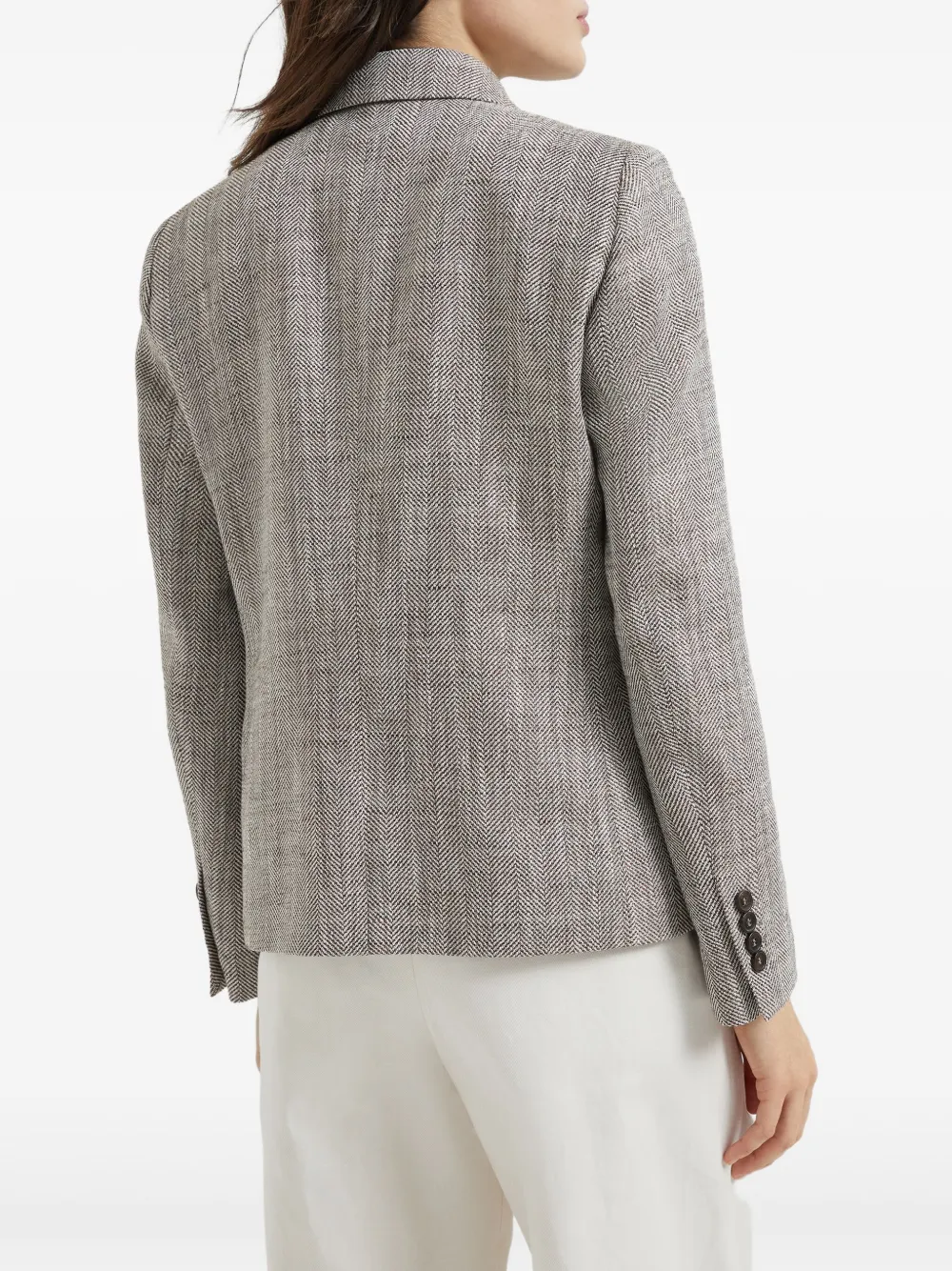 Brunello Cucinelli Blazer met dubbele rij knopen Bruin