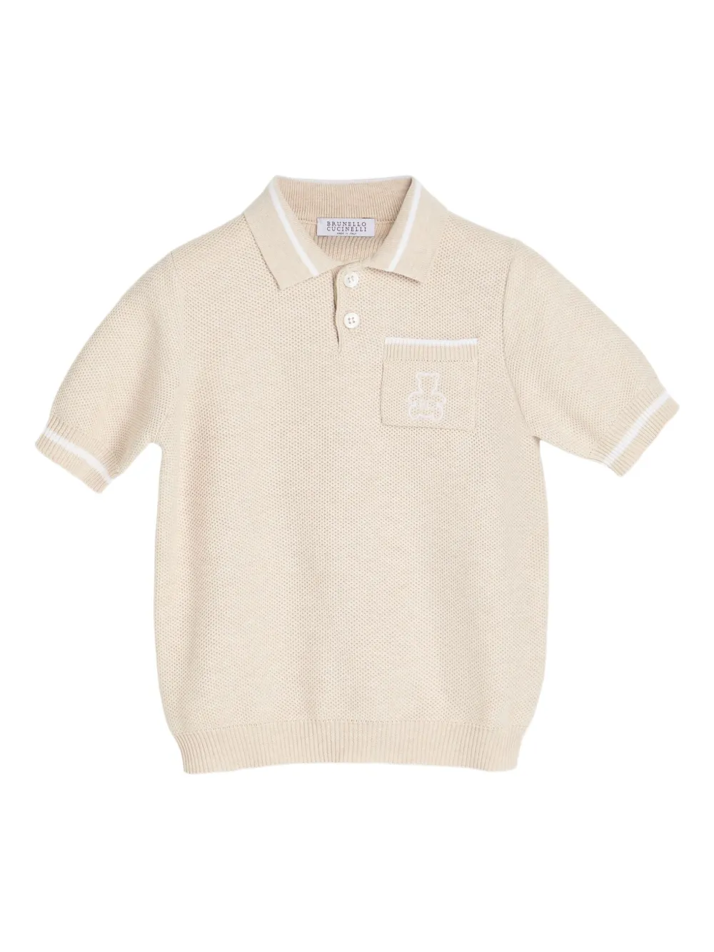 Brunello Cucinelli Kids Bernie knit polo shirt Beige