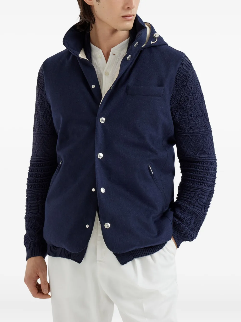 Brunello Cucinelli Bodywarmer met capuchon Blauw