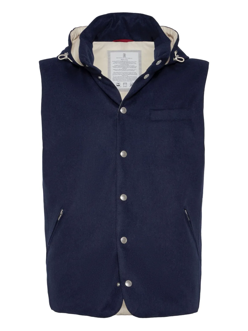 Brunello Cucinelli Bodywarmer met capuchon Blauw