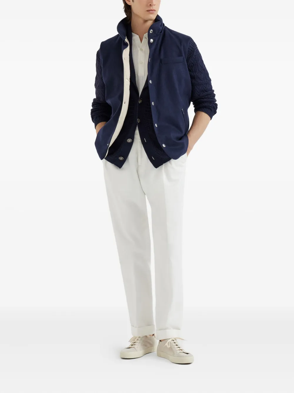 Brunello Cucinelli Bodywarmer met capuchon Blauw
