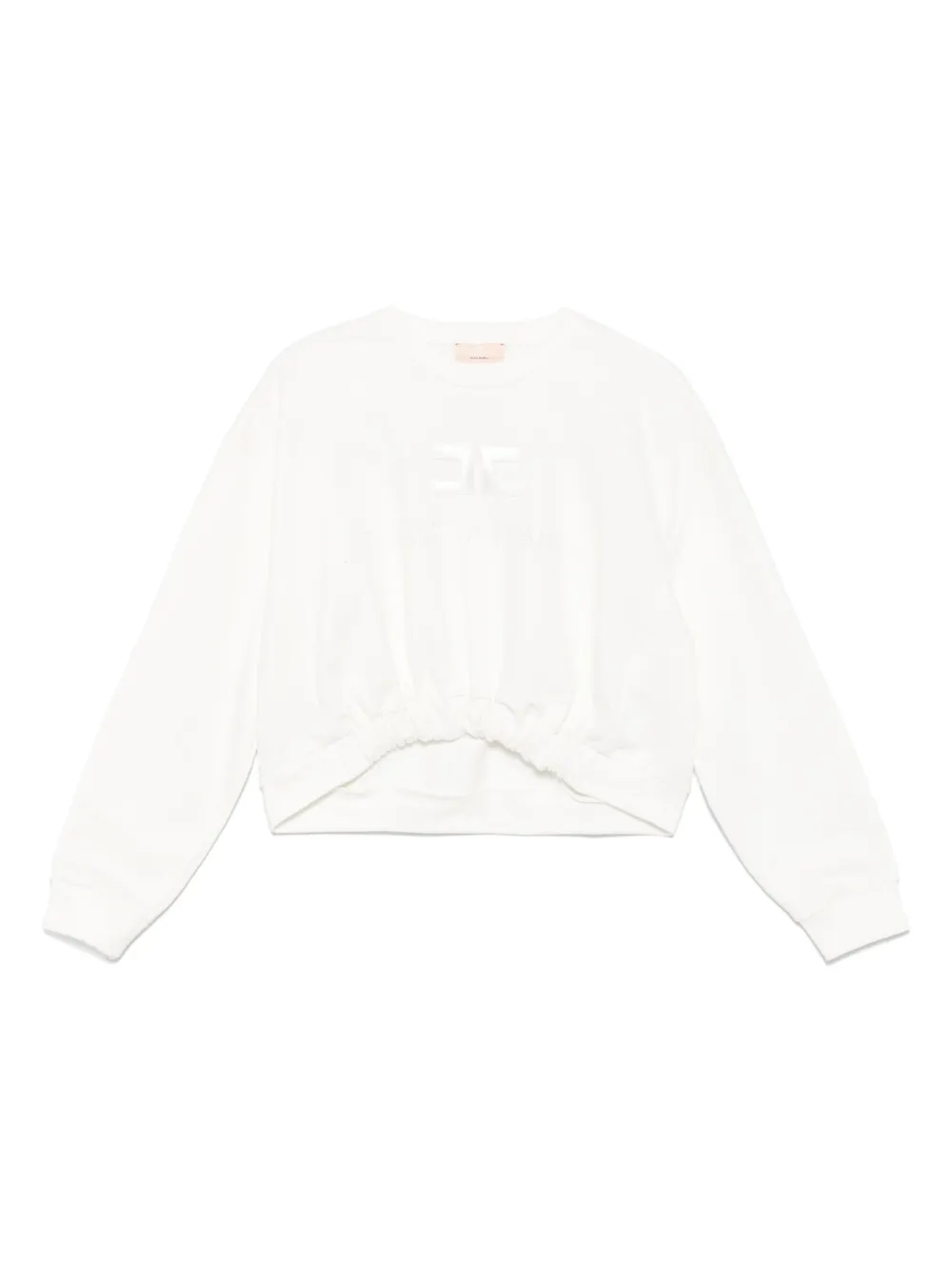 Elisabetta Franchi La Mia Bambina Sweater met geborduurd logo Wit