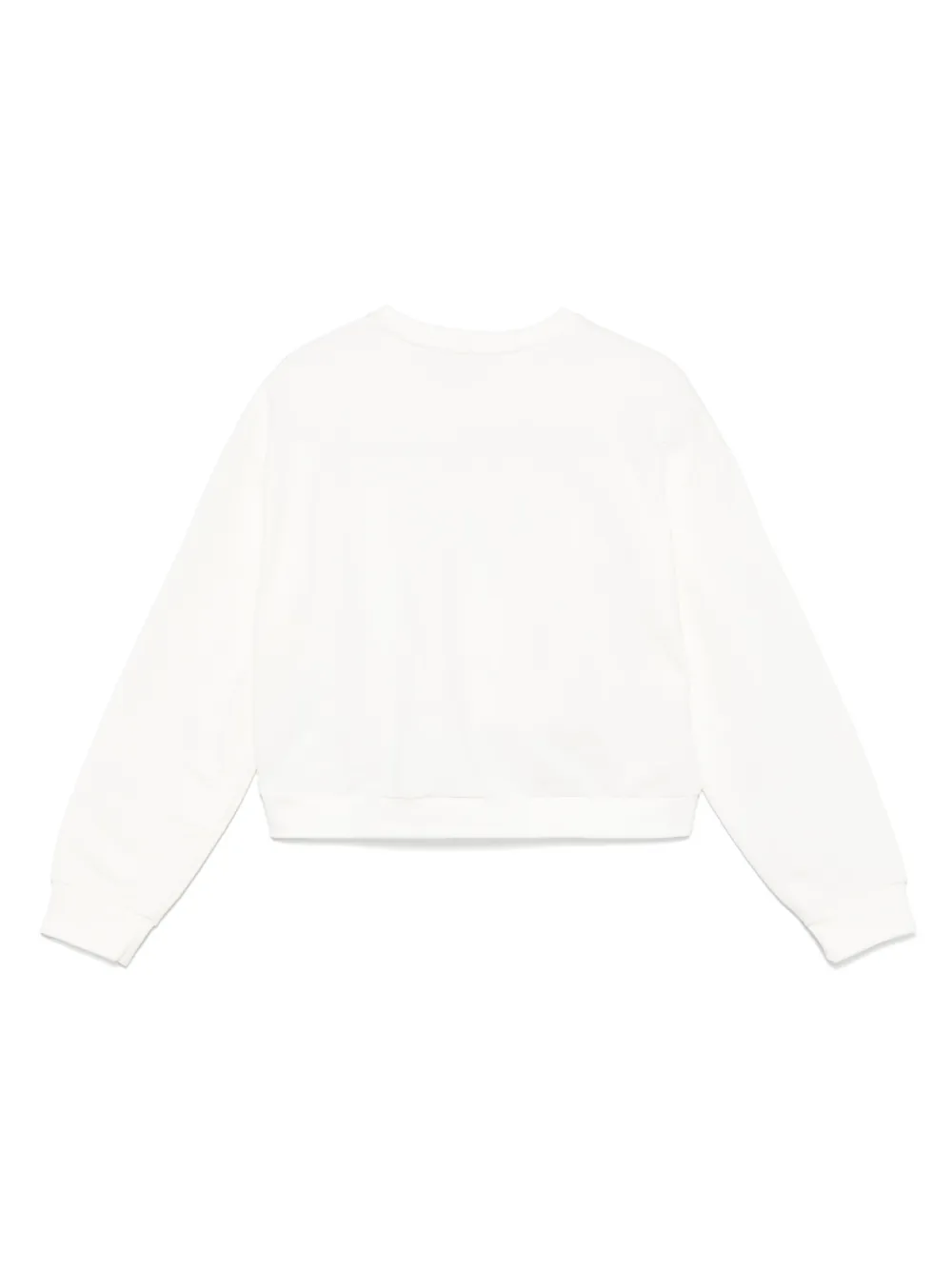 Shop Elisabetta Franchi La Mia Bambina Logo-embroidered Sweatshirt In White