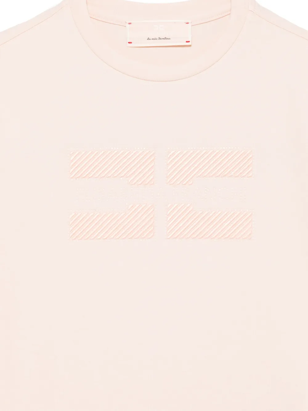Elisabetta Franchi La Mia Bambina T-shirt met logo van stras Roze
