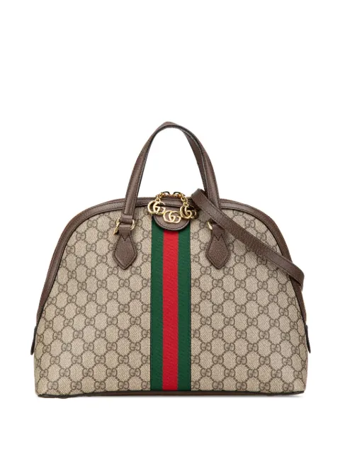 Gucci Pre-Owned bolsa satchel Medium GG Supreme Ophidia Web 2016-2024