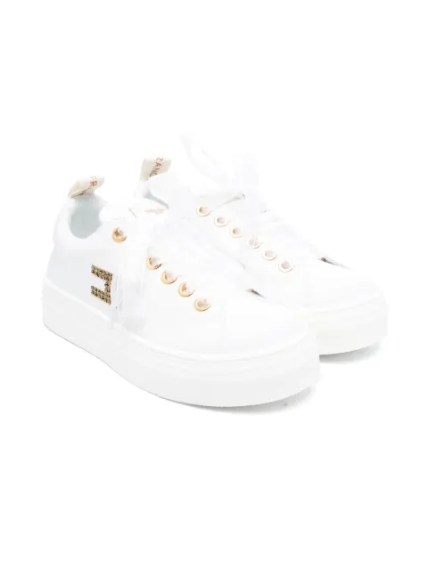 Elisabetta Franchi La Mia Bambina crystal-logo sneakers