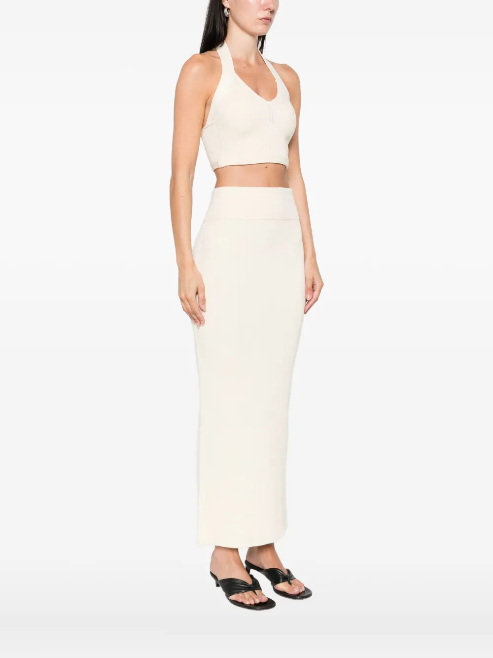 WARDROBE.NYC Cropped haltertop Beige