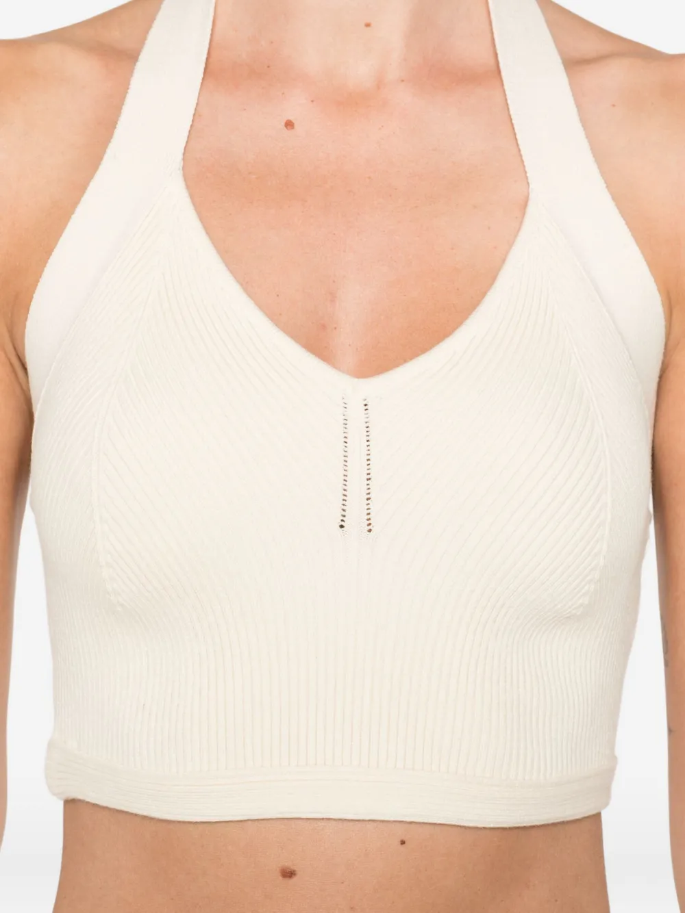 WARDROBE.NYC Cropped haltertop Beige