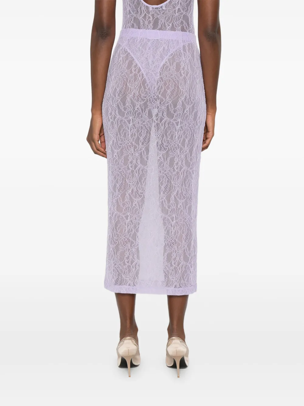 WARDROBE.NYC Midi-rok van kant Paars