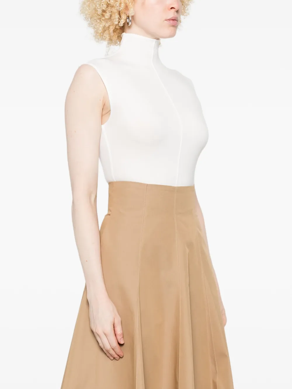 WARDROBE.NYC x RHW mouwloze body met hoge hals Wit