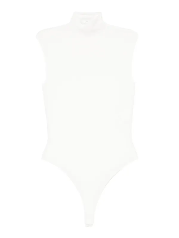 WARDROBE.NYC X RHW High-neck Sleeveless Bodysuit in White