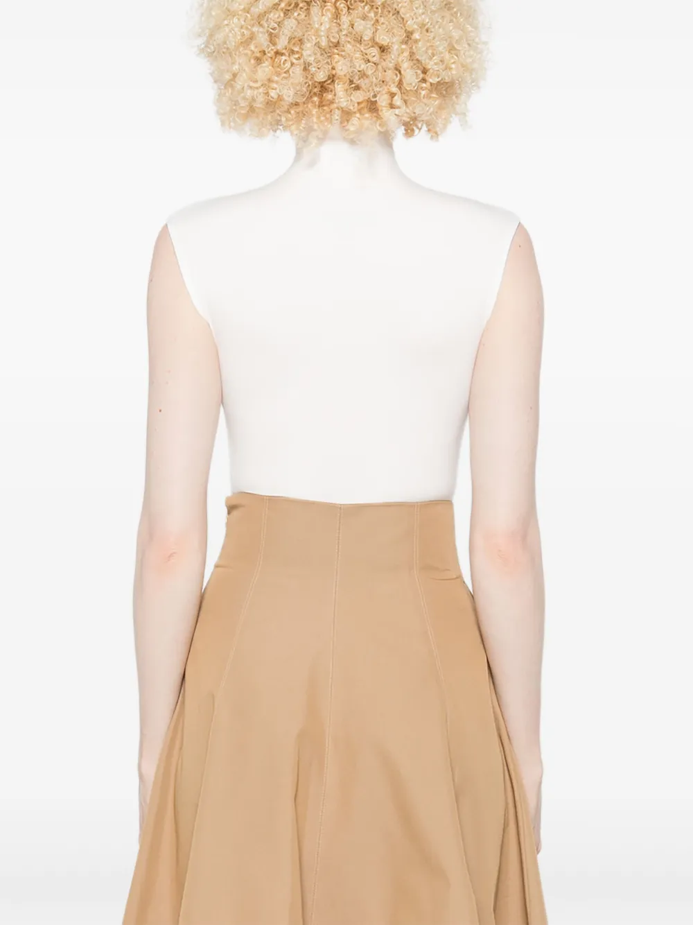 WARDROBE.NYC x RHW mouwloze body met hoge hals Wit