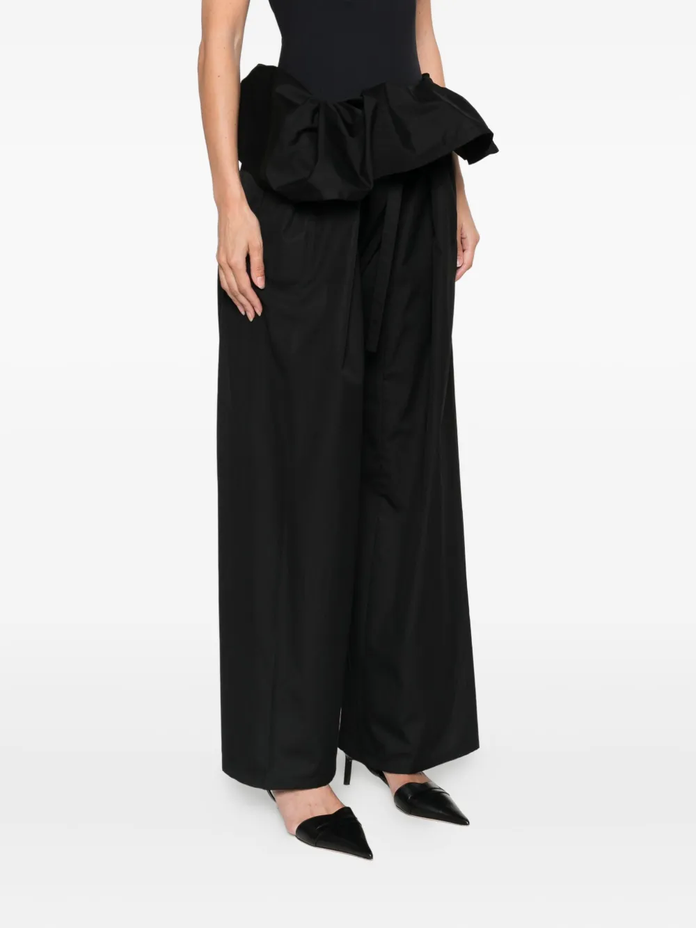 WARDROBE.NYC Broek met wijde pijpen Zwart