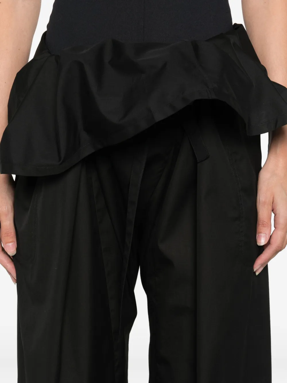 WARDROBE.NYC Broek met wijde pijpen Zwart