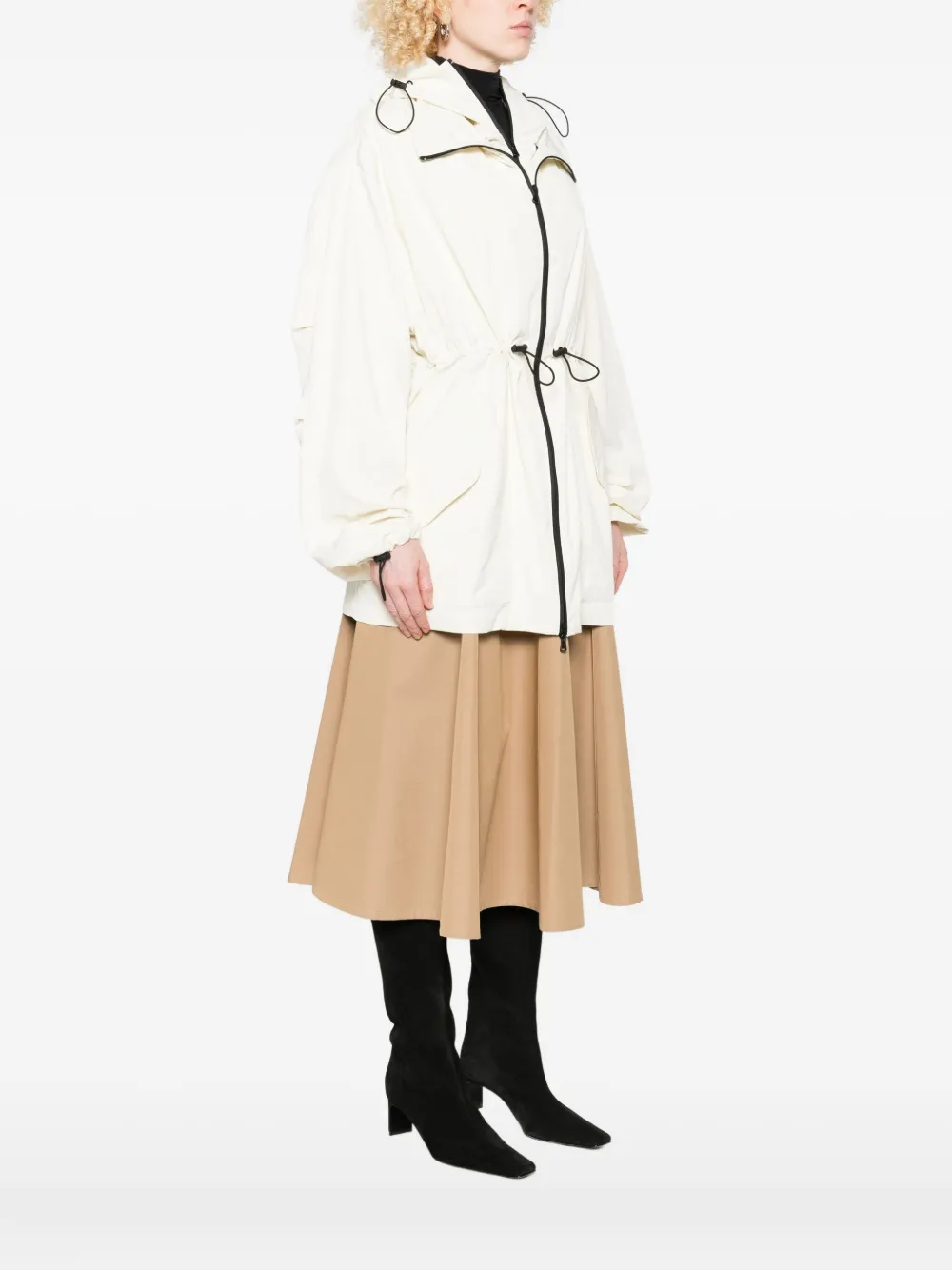 Wardrobe.nyc X Rhw Hooded Drawstring Coat In White
