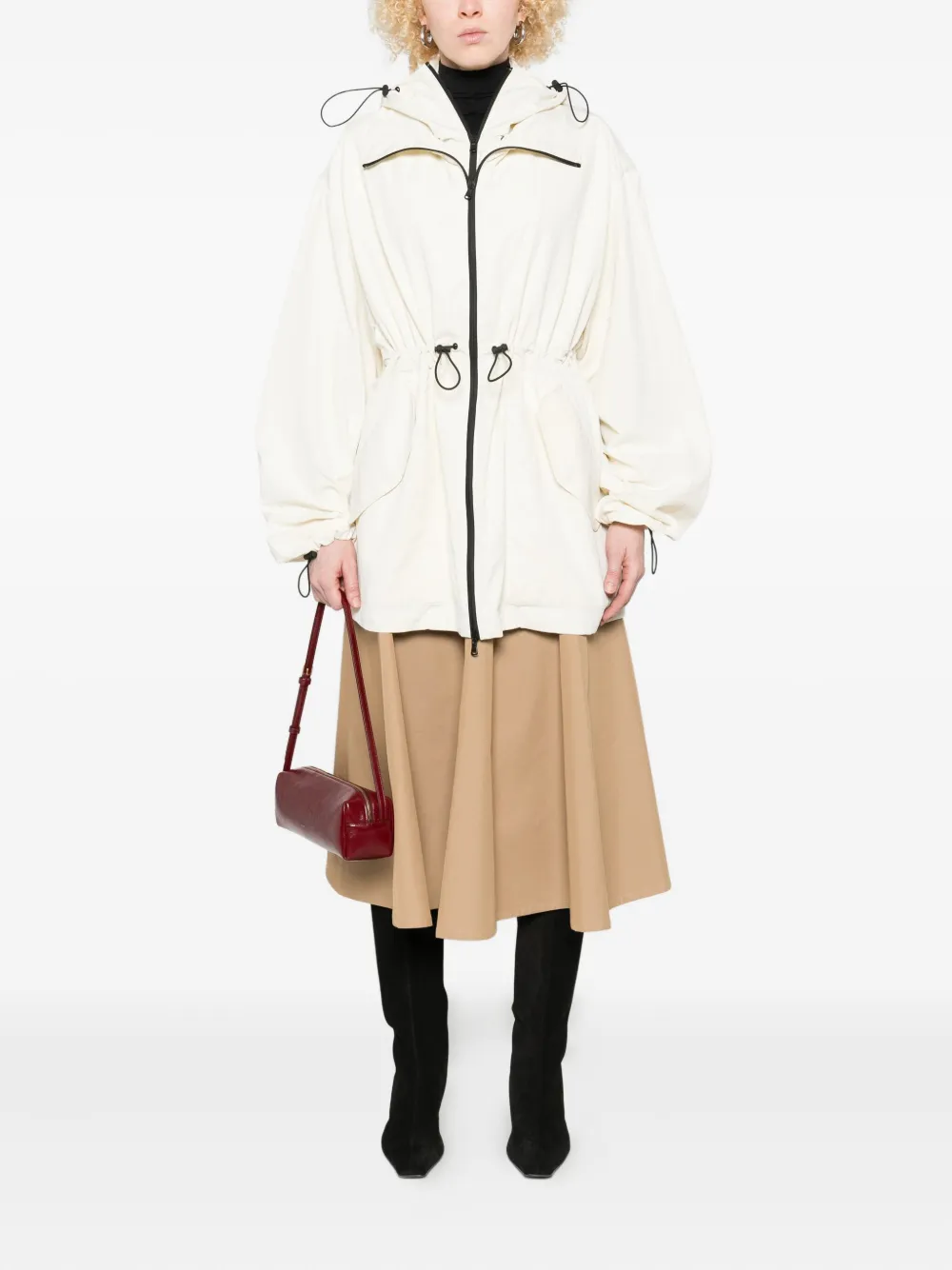 Wardrobe.nyc X Rhw Hooded Drawstring Coat In White