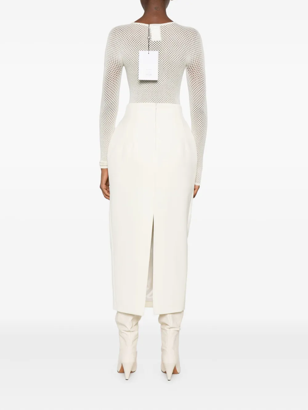 Wardrobe.nyc Mesh-knit Bodysuit In White