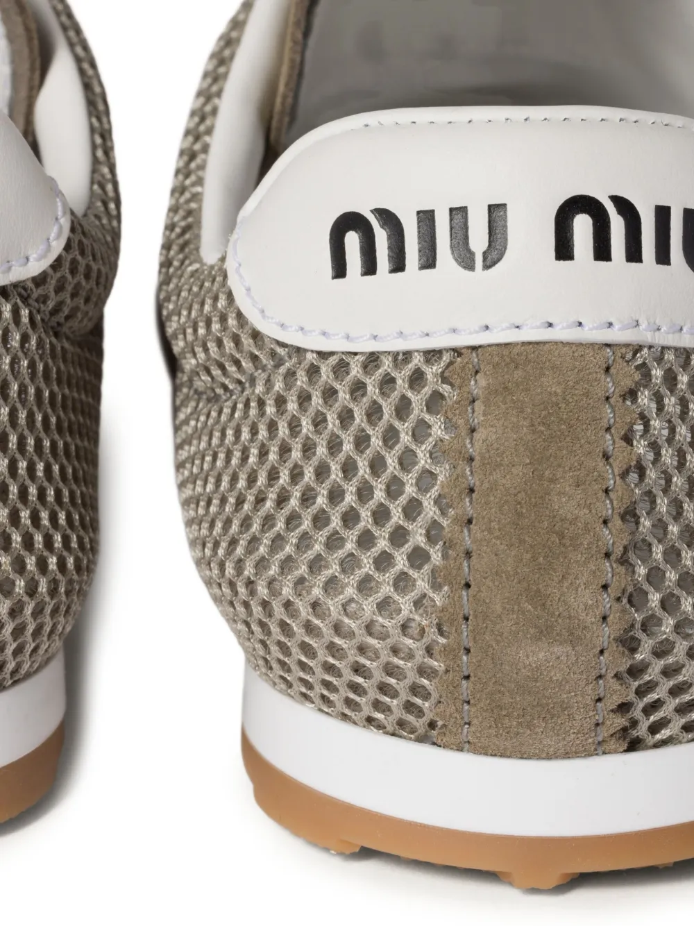 Miu Plume mesh-panelled sneakers Grey