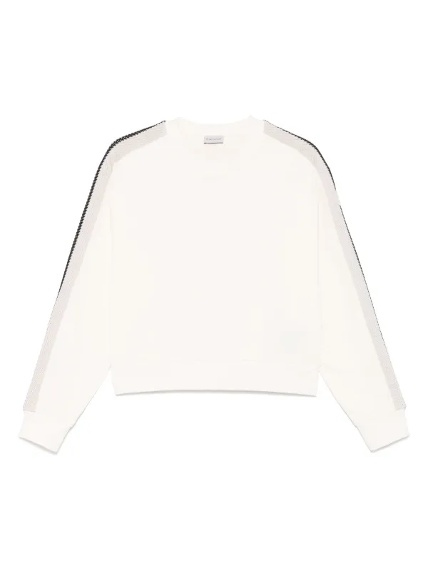 Moncler Knitted-trim Sweatshirt in Neutrals