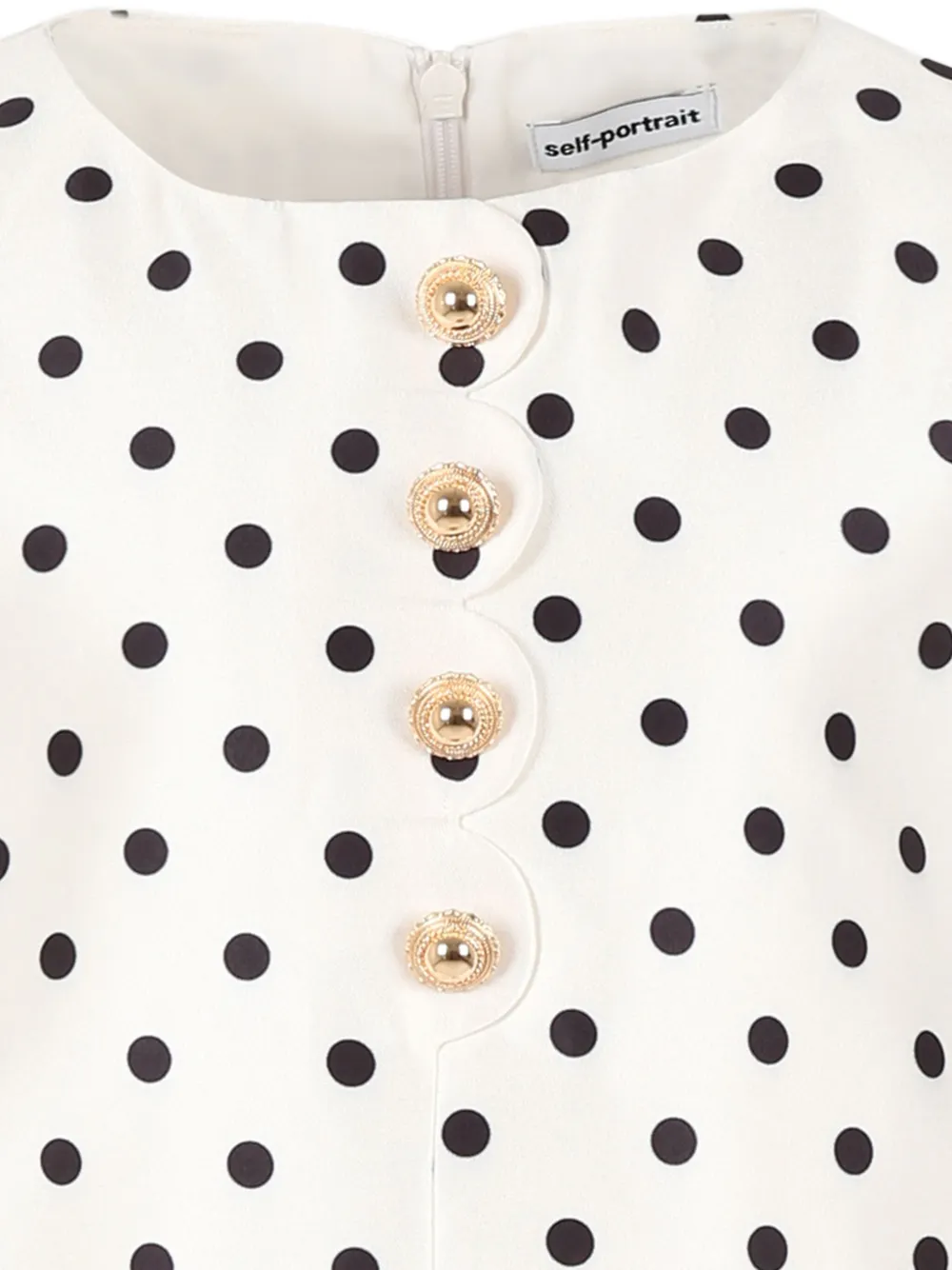 Self-Portrait Kids Taffeta jurk met stippen Wit