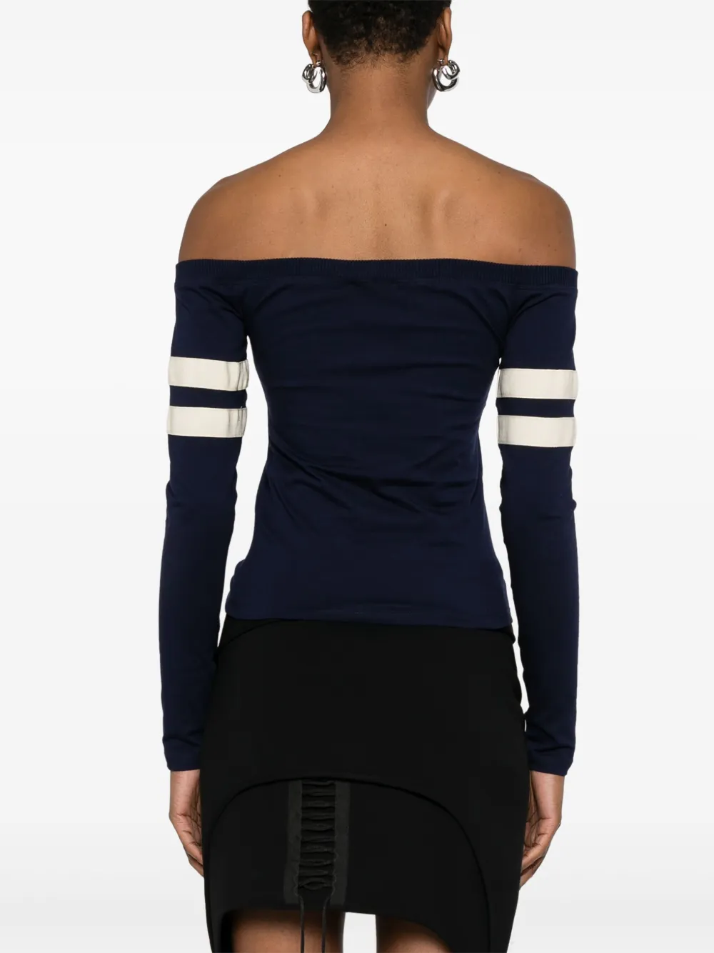 MISBHV Off-shoulder top met lange mouwen Blauw