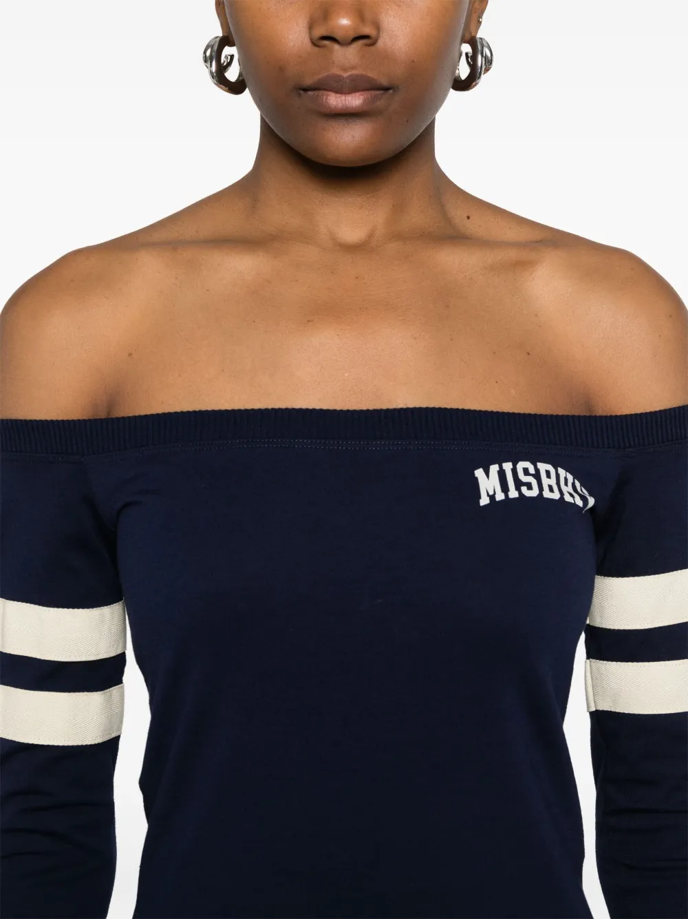 MISBHV Off-shoulder top met lange mouwen Blauw