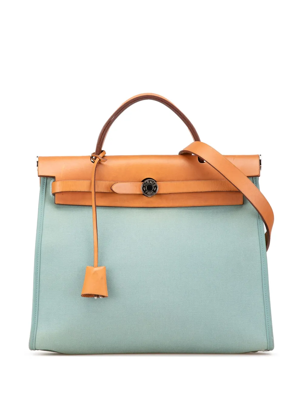 Hermès Pre-Owned 2019 トワル エールバッグ ジップ 31 サッチェルバッグ - ブルー Hermès Pre-Owned 2019 トワル エールバッグ ジップ 31 サッチェルバッグ - ブルー