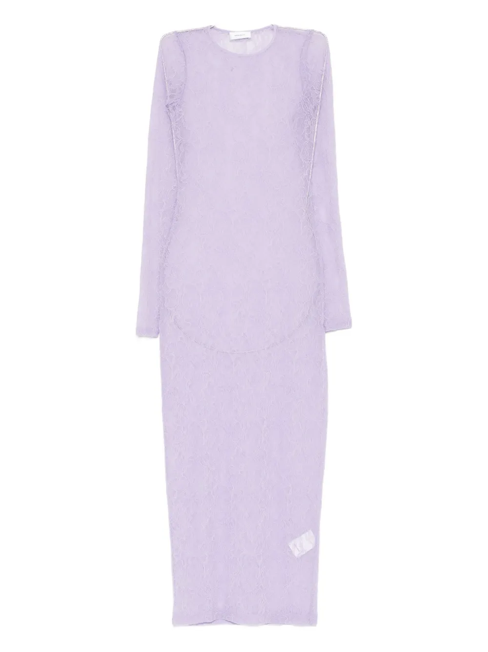 Wardrobe.nyc Lace Long-sleeve Midi Dress In Purple
