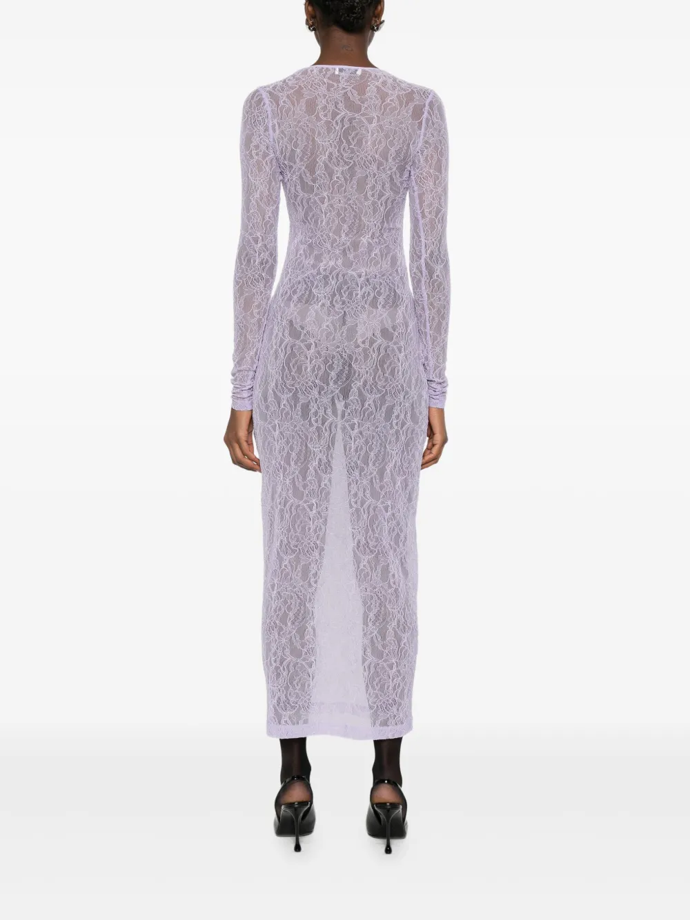 WARDROBE.NYC Midi-jurk met lange mouwen Paars