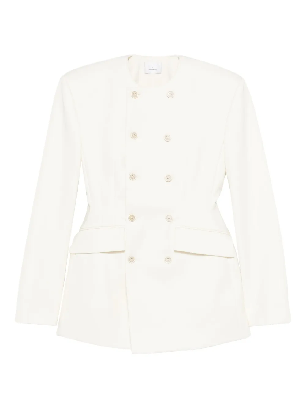 Wardrobe.nyc X Rhw Double-breasted Wool-blend Mini Blazer Dress In White