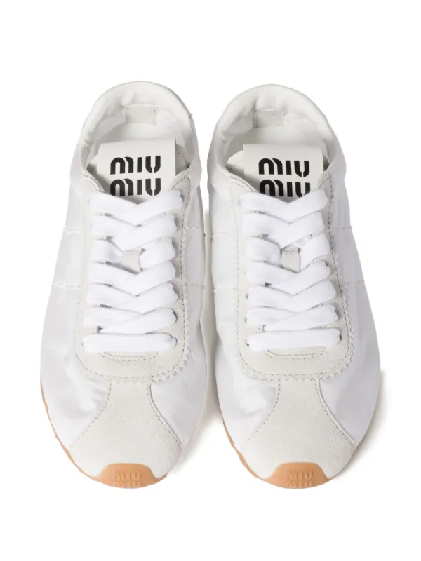 Miu Miu Plume lace-up Sneakers | White | FARFETCH