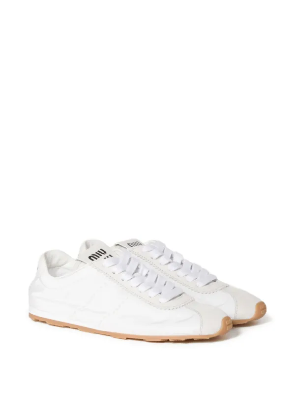 Miu Miu Plume lace-up Sneakers | White | FARFETCH