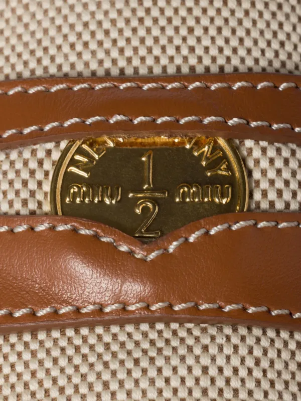 MiuMiu Canvas leather mules 関税込 ミュウミュウのスリッパ 0400023007957?wid=900
