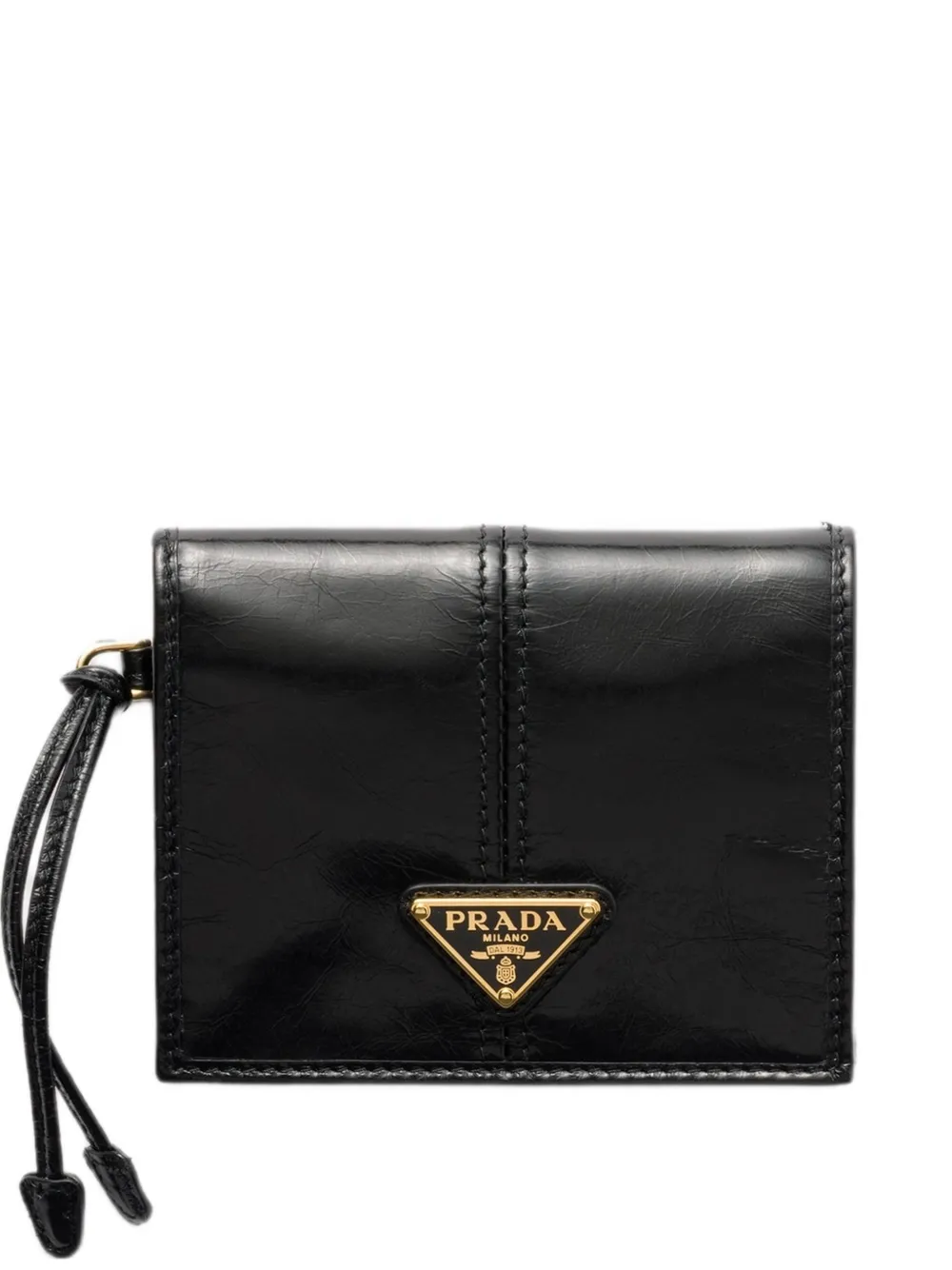 Prada Leren portemonnee Zwart