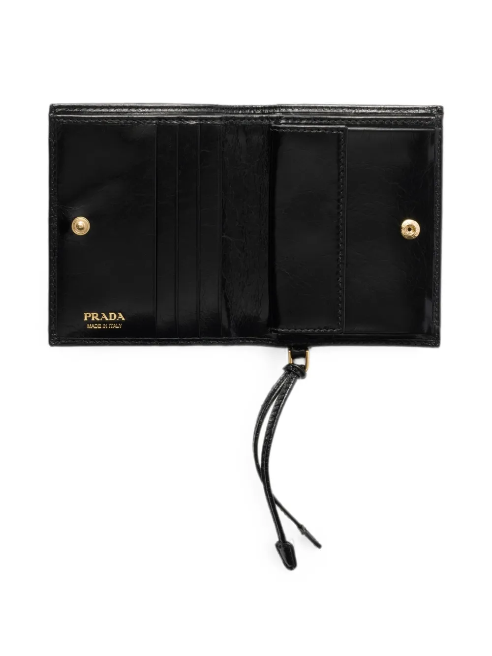 Prada Leren portemonnee Zwart