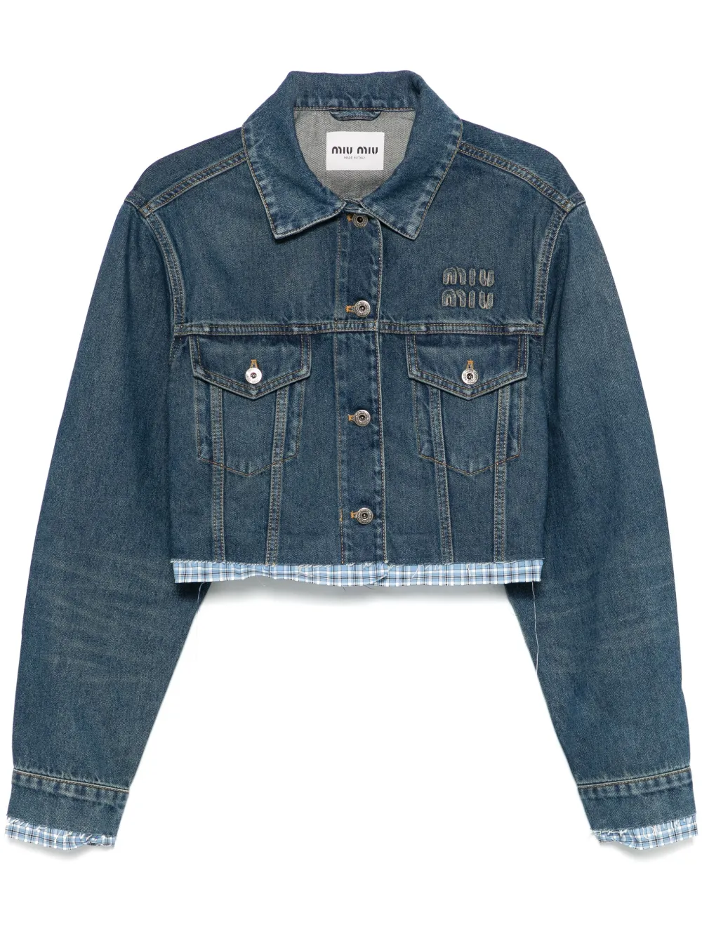 Washed denim blouson jacket
