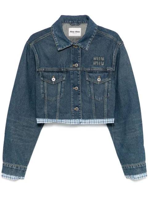 Miu Miu Washed denim blouson jacket