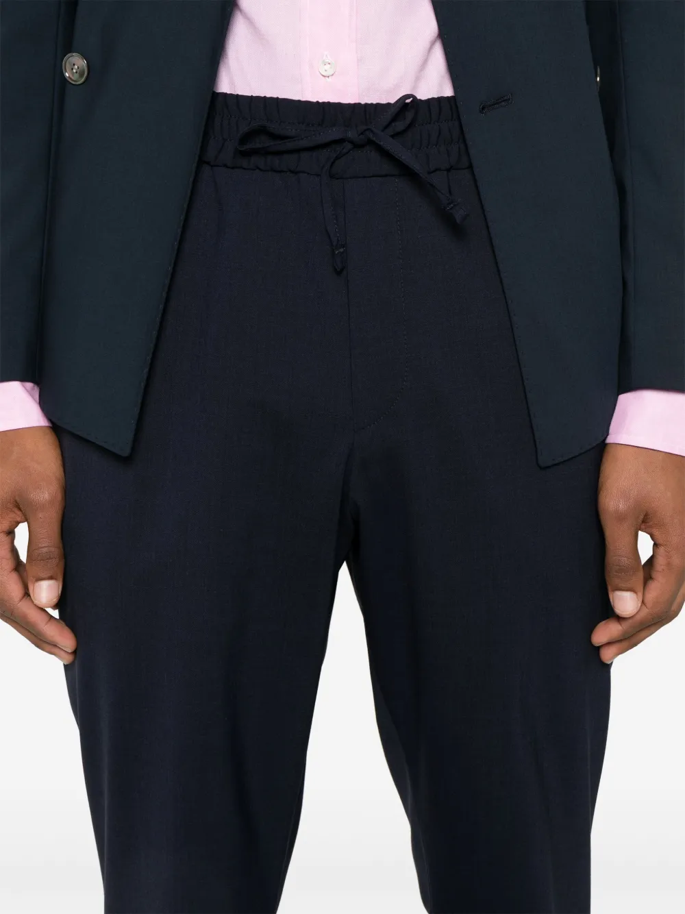 BOSS Broek met toelopende pijpen Blauw