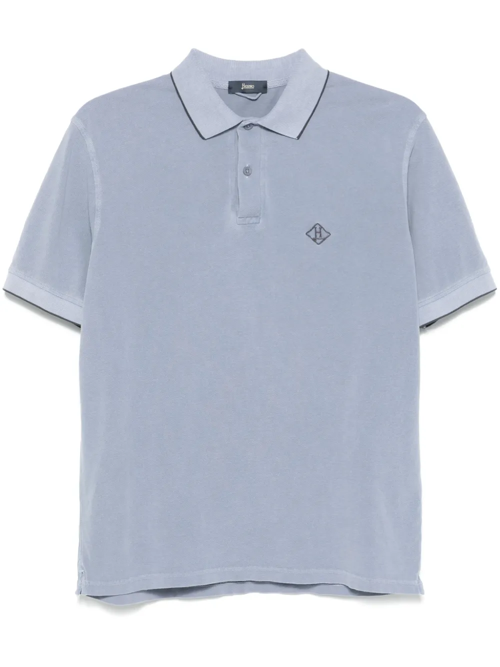 Herno logo-embroidered polo shirt | Blue | Image 1